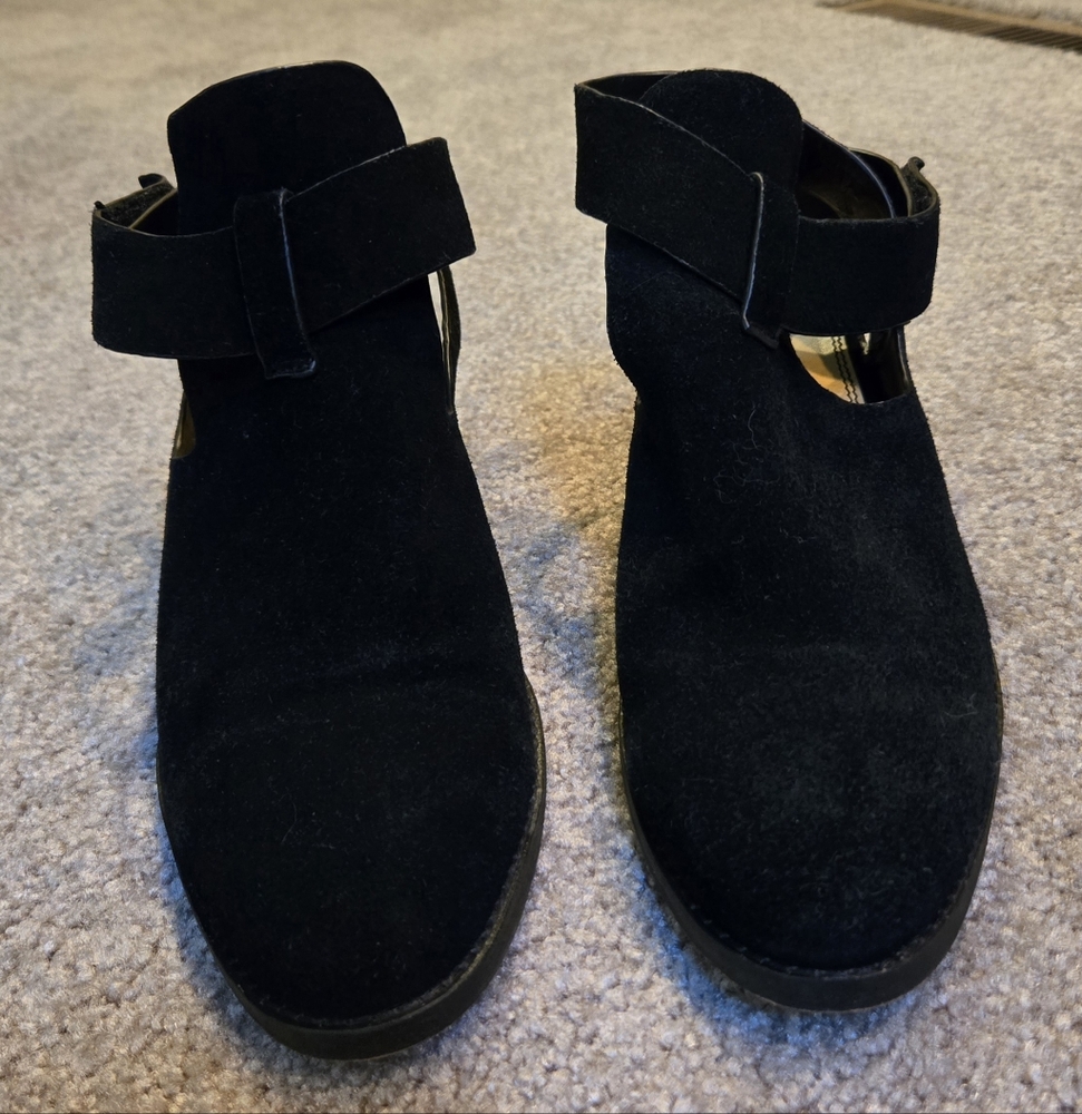 Splendid Black Suede Ankle Booties 8.5